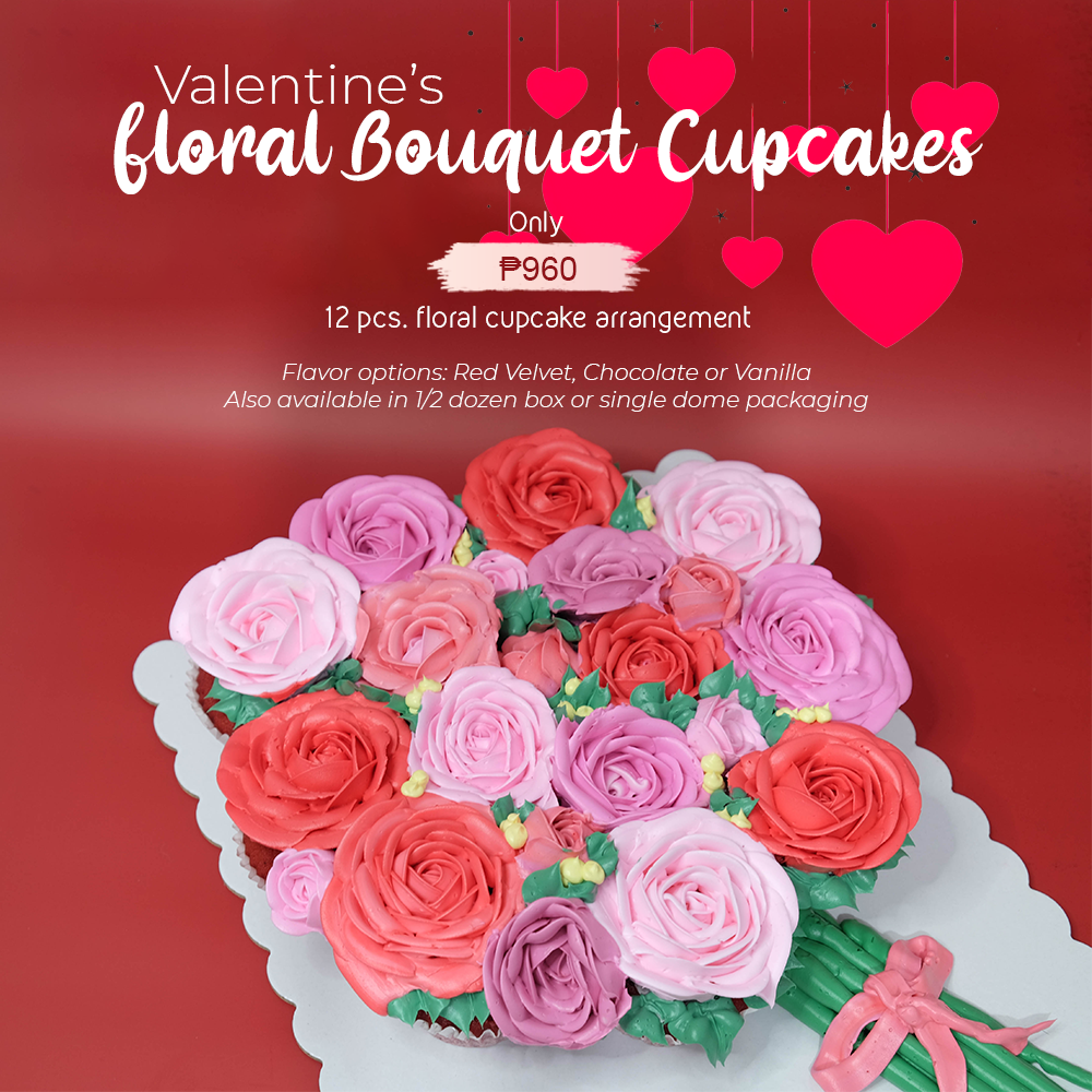 Valentine's Floral Bouquet Cupcakes