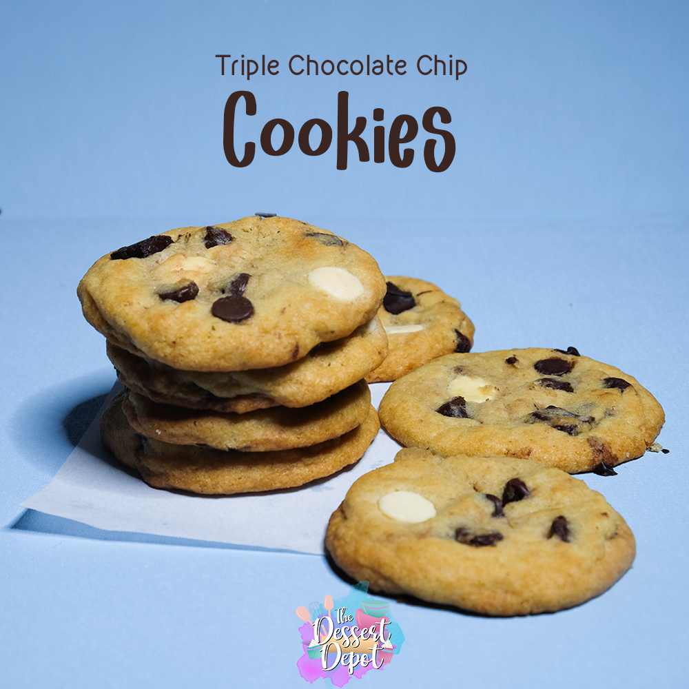 Triple Chocolate Chip Cookies