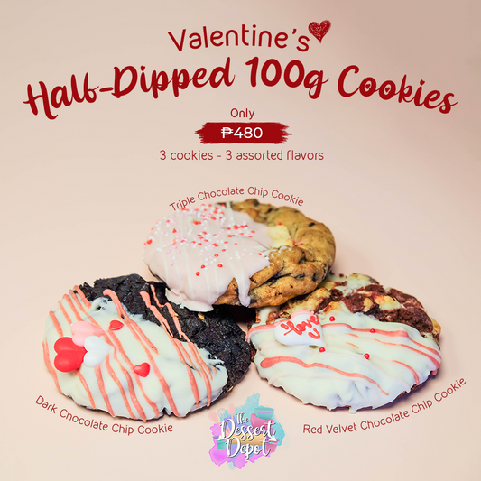 Valentine's Half-dipped JUMBO Cookies (3 flavors)