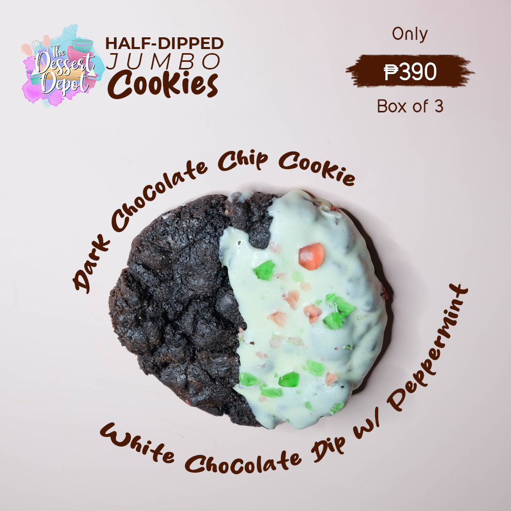 Half-dipped JUMBO Cookies (3 flavors)