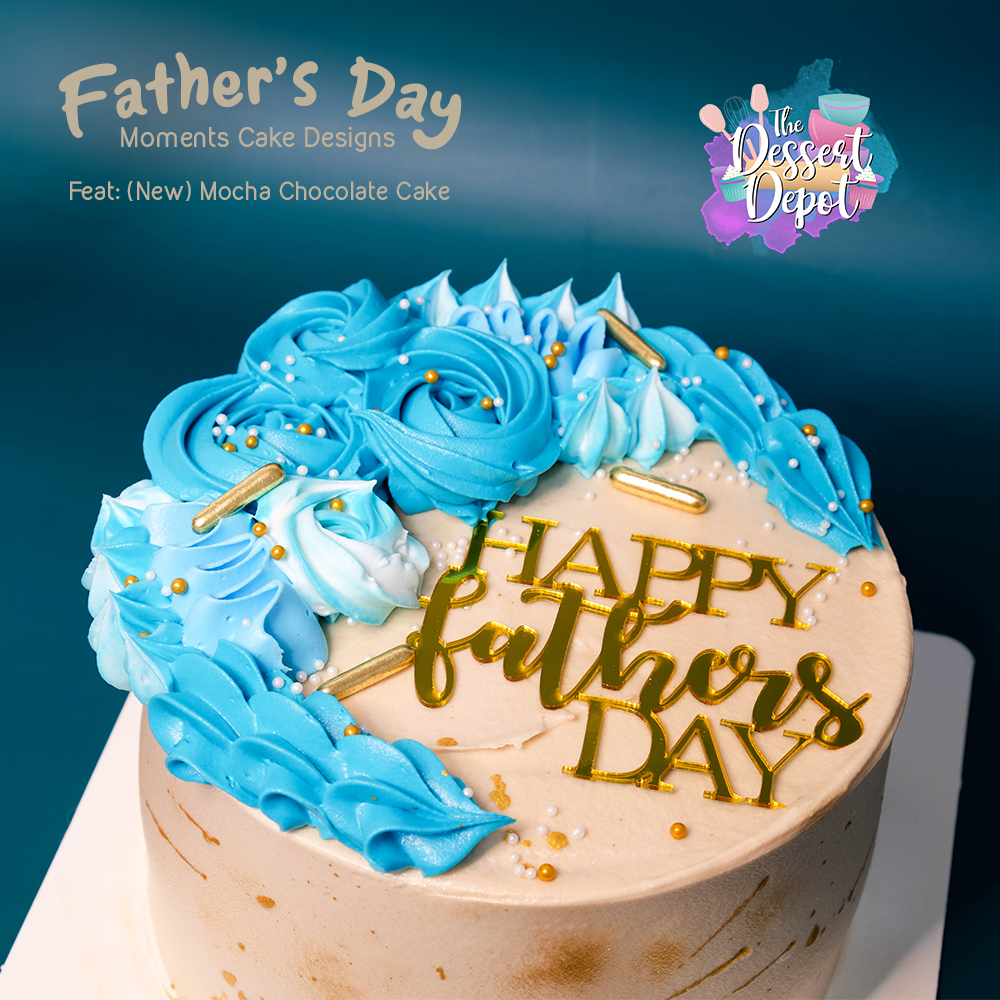 Father's Day 2024 - Golden Floral Themed Cake