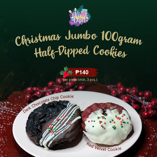 Christmas Half-dipped JUMBO Cookies (2 flavors)