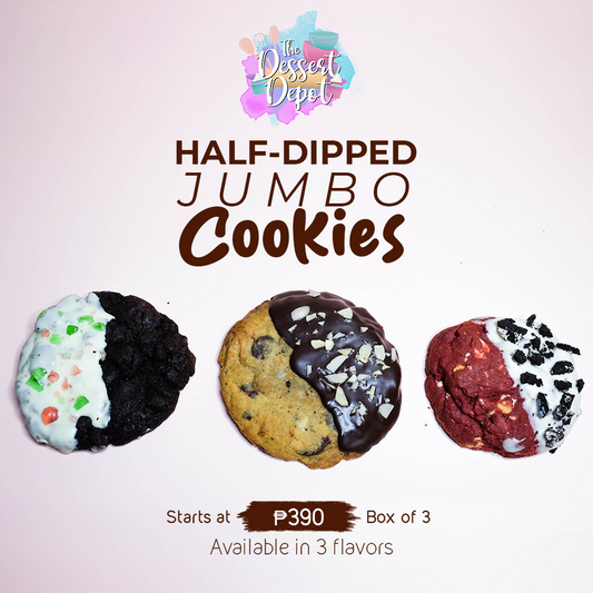 Half-dipped JUMBO Cookies (3 flavors)