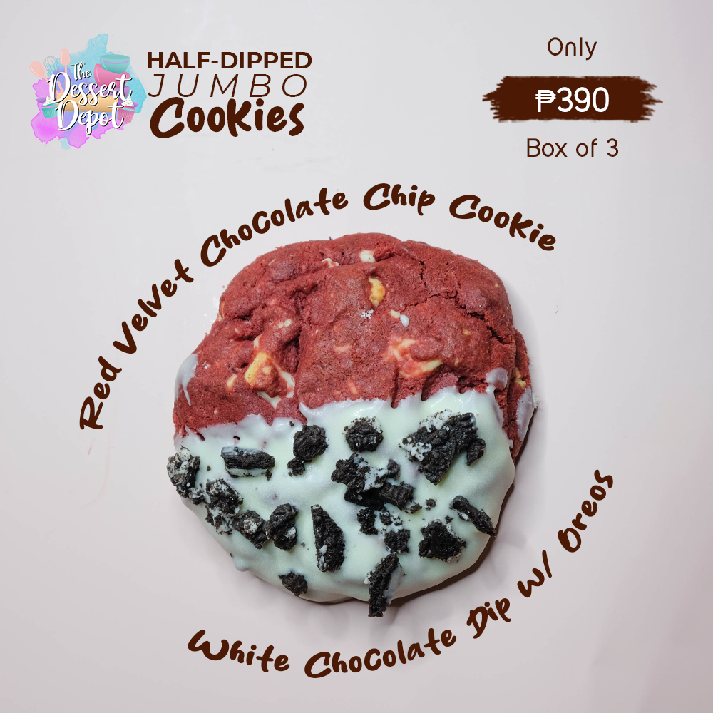 Half-dipped JUMBO Cookies (3 flavors)