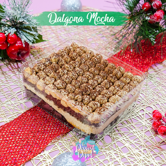 Dalgona Mocha Cube Cake